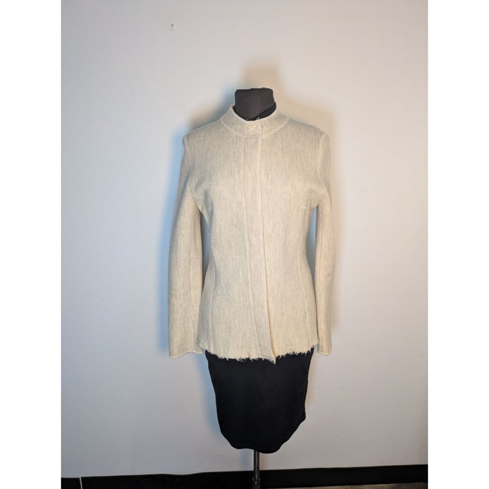 Capucine Puerari Cream Sweater Jacket Wool Blend, Size 2